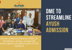Director of Medical Education (DME), Dr RD Khrimey, during a meeting with medical officials and officials of the AYUSH institution