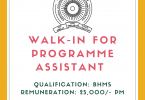Walk-in for Programme Assistant