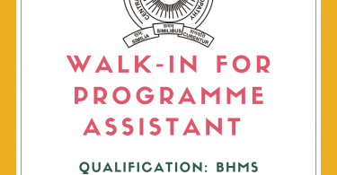 Walk-in for Programme Assistant