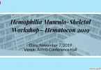 Hemophilia Musculo-Skeletal Workshop– Hematocon 2019