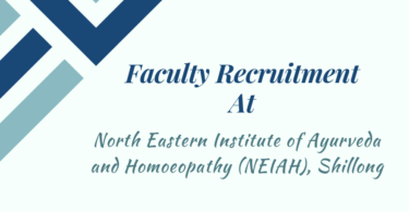 Faculty Recruitment, NEIAH, Shillong