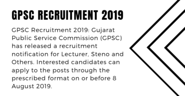 GPSC Recruitment 2019