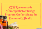 CCH Recommends Homeopath For Bridge Program On Certificate In Community Health