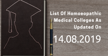 List Of Homoeopathic Medical Colleges As Updated On 14.08.2019