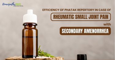 Efficiency of Phatak Repertory In Case Of  Rheumatic Small Joint Pain With Secondary Amenorrhea