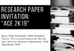 Research Paper Invitation: “ACE 2K19"