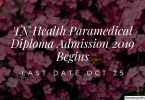 TN Health Paramedical Diploma Admission 2019 Begins
