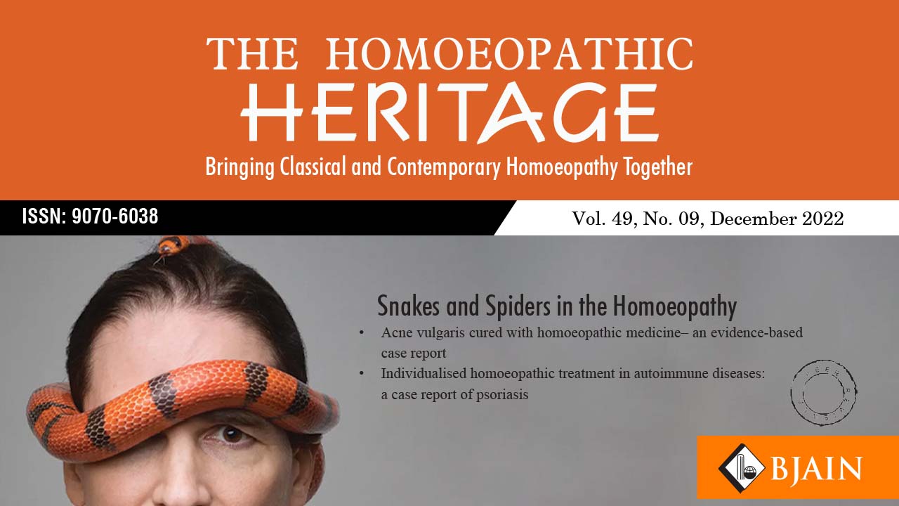 The Homeopathic Heritage December Issue – 2022 (Find Here) 