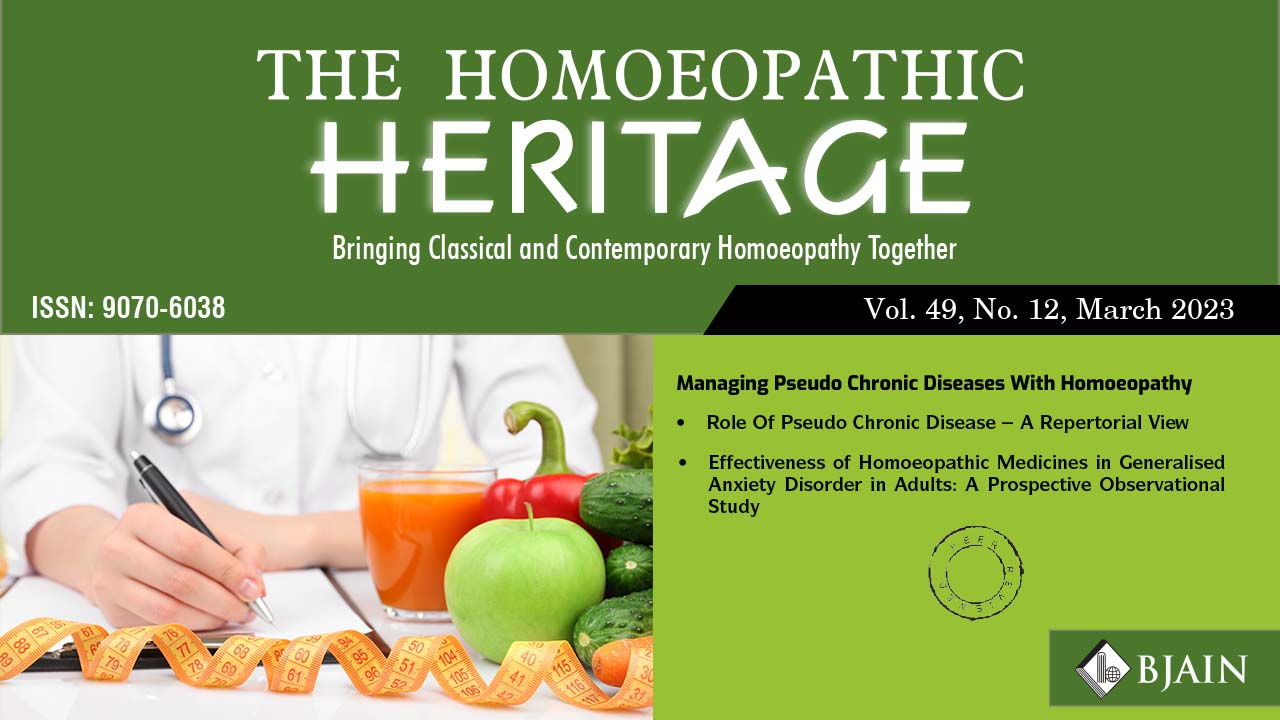  The Homeopathic Heritage Issue March- 2023 (Find Here)